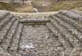 Gabion-lined basin. The earthen basin was used to facilitate construction access and has been removed.