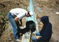 Pressure testing PVC pipe. PVC needs to be pressure tested due to the bell and spigot joints.