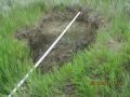 Sinkhole in slope of dam