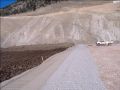 Construction of an engineered filter using a sand filter and layer of drain gravel.