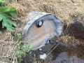 Abandoned auxiliary outlet at upstream face of dam.